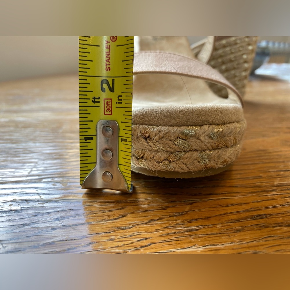 BKE Sole Davinia Platform Wedge Espadrille Sandal 7.5 Beige - Picture 5 of 10